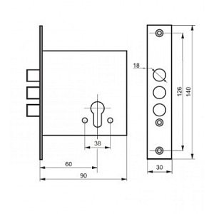 Корпус замка 3014Ц-3р (верхний К В 3)  Master-Lock #235190