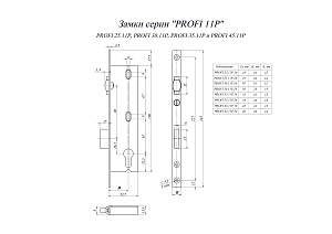 Замок врезной Гардиан ПРОФИ 25.11Р.16  #233990